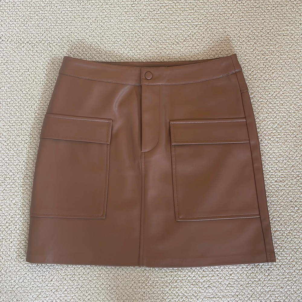 NEW Brown Leather Skirt